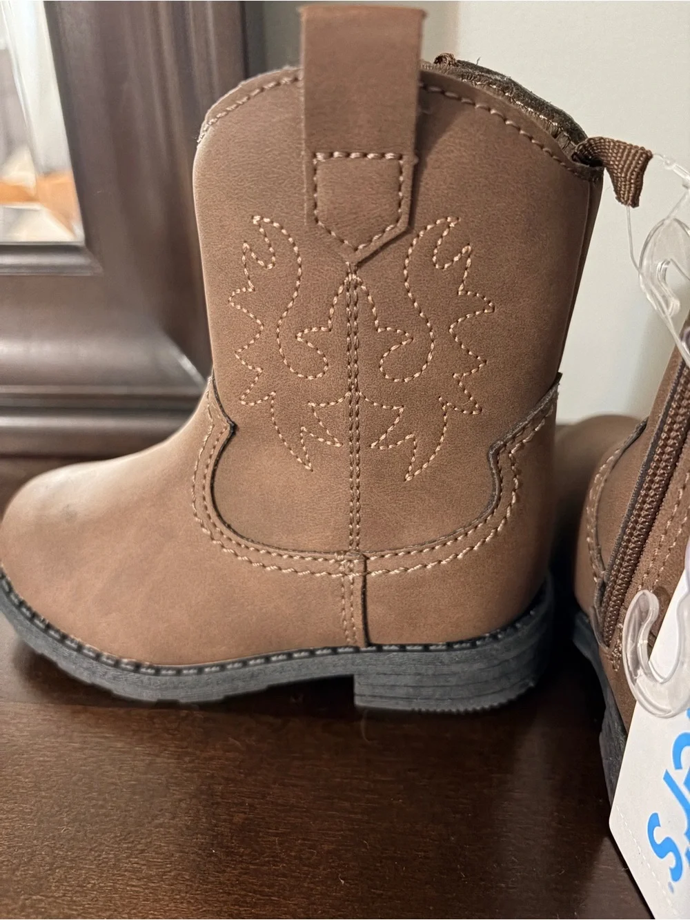 Carter's toddler girl Brown Western Boots sz 6 NWT